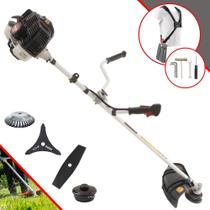 Máquina de Cortar Grama Kawashima KW52LE À Gasolina 52cc 2T 2,5HP 10.000rpm Roçadeira Lateral Completa Com Carretel Nylon + Lâmina 2 Pontas + Lâmina 3 Pontas + Escova Circular De Aço 38 Cerdas