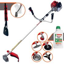 Máquina de Cortar Grama Lateral À Gasolina Kawashima BCJ620-L 62cc 3HP 10.000rpm Roçadeira Com 5 Opções de Cortes, Carretel + 4 Lâminas Extras, Ideal Para Todos os Tipos de Trabalho + ÓLEO STIHL 2T