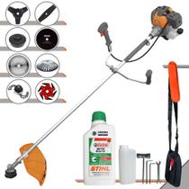 Máquina de Cortar Grama Lateral À Gasolina Tekna RL520P 52cc 2HP de Potência 10.000rpm Roçadeira Completa Com 8 Opções de Cortes + ÓLEO STIHL