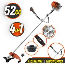 Máquina de Cortar Grama Lateral Tekna RL520AC 52cc Á Gasolina 2T 2HP 9000rpm de Alta Rotação + Extra Lâmina 2 Pontas e Disco de 40 Dentes Para Todos os Tipos de Corte e Acabamento