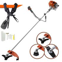 Máquina de Cortar Grama Lateral Tekna RL520AC 52cc Á Gasolina 2T 2HP 9000rpm de Rotação + Extra Lâmina Facão 2 Pontas Para Todos os Tipos de Corte e Acabamento