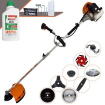 Máquina de Cortar Grama Terra GRHB430 Bi-Partida 43cc 1,7HP Ideal Para Todos os Tipos de Trabalhos Com Facas 2 Pontas, 3 Pontas, 6 Pontas, 40 Dentes, 80 Dentes, Trimmer, Escova e Carretel + ÓLEO STIHL Máquina de Cortar Grama Terra GRHB430 Bi-Partida 43cc 1,7HP Ideal Para Todos os Tipos de Trabalhos Com Facas 2 Pontas, 3 Pontas, 6 Pontas, 40 Dentes, 80 Dentes, Trimmer, Escova e Carretel + ÓLEO STIHL