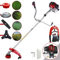 Máquina de Cortar Grama Toyama RT43L À Gasolina 43cc Motor 2T 1,7HP 10.000rpm Roçadeira Lateral Completa Com Carretel de Nylon + Lâmina 2 Pontas + Lâmina 3 Pontas + Escova Circular De Aço 38 Cerdas