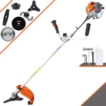 Máquina de Cortar Grama Vulcan VR430-P À Gasolina 43cc 1,7HP 10000rpm Roçadeira Com Guidão Antivibração Carretel Nylon + Faca 2 Pontas + Faca 3 Pontas + Faca 40 Dentes Vídea + Faca 80 Dentes + Trimmer Máquina de Cortar Grama Vulcan VR430-P À Gasolina 43cc 1,7HP 10000rpm Roçadeira Com Guidão Antivibração Carretel Nylon + Faca 2 Pontas + Faca 3 Pontas + Faca 40 Dentes Vídea + Faca 80 Dentes + Trimmer