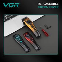 Máquina de Corte de Cabelo Profissional VGR V-668 11000RPM Motor Vetorial Aparador Barbeiro Masculin