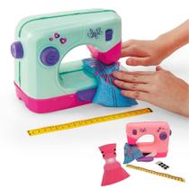 Máquina de Costura com Roupinha e Acessórios tiras autocolantes Fita Métrica Vestido Brinquedo Infantil Menina - Usual Brinquedos