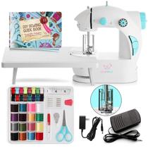 Máquina de costura CraftBud Mini Portable de 48 peças com kit azul