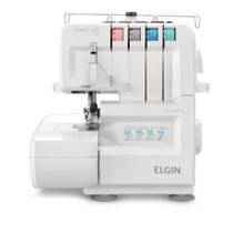 Máquina De Costura Elgin Overlock 1000 Portátil Branca 127v