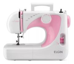 Máquina de costura futura jx-2040 branca e rosa elgin