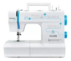 Máquina de costura genius plus jx-4035 branca e azul elgin