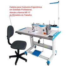 Máquina de Costura Industrial Reta Jack F5 com Motor Direct Drive Cadeira Ergonômica Costureira