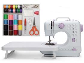 Máquina de costura Kalatic Mini Electric Overlock com conjunto de mesa