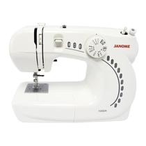 Máquina de Costura Modelo 1000A Janome 6 Pontos Portátil Voltagem 110 Ideal para Iniciantes na Costura Atelie Tecidos leves Médios Grossos Jeans Brim