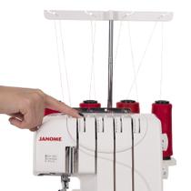 Máquina de Costura Overlock e Ultralock Doméstica Janome 7933D Excelente Fácil de Usar Portátil Acabamento Perfeito