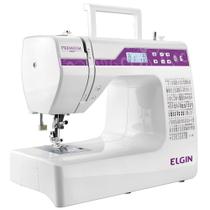 Máquina de Costura Portátil Elgin Premium JX-10000 Bivolt Branca e Rosa