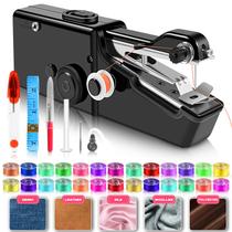 Máquina de costura portátil sem fio fácil de usar para iniciantes, mini máquina de costura com kit de acessórios, portátil para uma variedade de tecidos, fácil de consertar roupas, indispensável para fazer você mesmo em casa