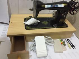 Máquina de costura Semi-industrial pretinha com gaveta - FOX