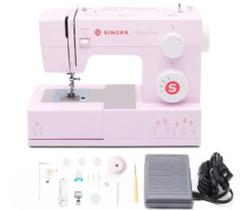 Máquina de Costura Singer Facilita Pro 4411 Tulip Rosa Completa C/ Pedal e Acessórios