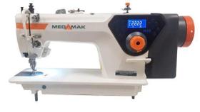 Maquina de costura transporte duplo eletronica corte de linha megamak h33 220 v com kit premium com jogos de calcadores