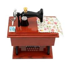 Máquina de Costura Vintage - Caixa de Música Decorativa para Casa e Quarto