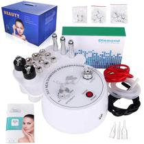 Máquina De Cuidados Faciais Com Diamante 3 Em 1 Microdermoabrasão Vácuo Spray Para Uso Doméstico E
