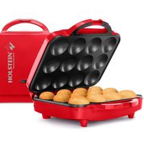 Máquina de cupcakes Holstein Housewares com revestimento antiaderente vermelho