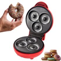 Máquina De Donuts Elétrica Fazer Rosquinhas Portátil Assadeira Compacta Antiaderente Confeitaria