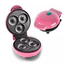 Máquina De Donuts Mini Faz 3 Rosquinhas Confeitaria Waffle 110V Revestimento Antiaderente