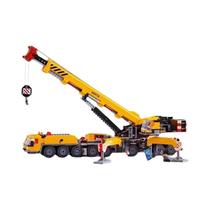 Máquina De Elevação Yellow Crane Com 16 Rodas, Conjunto De Blocos De Montar Móveis Compatível Com a Máquina De Elevação Yellow Crane Com 16 Rodas, Conjunto De Blocos De Montar Móveis Compatível Com a
