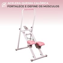 Máquina De Escalada Branco-Rosa Simulador Caminhada Fitness Dobrável Ate 130kg Pedais Antiderrapante - Fit Viva