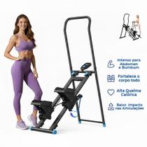 Máquina De Escalada Simulador Caminhada Dobrável Ate 130kg Pedais Antiderrapantes E Display Lcd