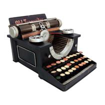 Máquina de Escrever em Miniatura de Metal Retrô Vintage Marrom 36 cm