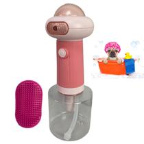 Maquina de Espuma Banho Sabao Pet Cao Cachorro Gato Dispenser Shampoo Automatico Animal de Estimaçao USB Bateria Recarregavel Higiene Limpeza