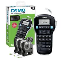 Máquina de etiquetas DYMO LabelManager 160 portátil com 3 cassetes D1