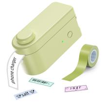 Máquina de etiquetas Makeid L1 HD com fita portátil recarregável verde