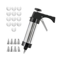 Máquina de Fazer Bolacha Inox com 13 Moldes e 8 Bicos Biscoiteira Caseira para Modelar Biscoitos, Confeitaria e Decoração Máquina de Fazer Bolacha Inox com 13 Moldes e 8 Bicos Biscoiteira Caseira para Modelar Biscoitos, Confeitaria e Decoração
