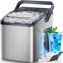 Máquina de fazer gelo HOMEZAY Countertop 9 cubos 6 min 12 kg/dia de prata Máquina de fazer gelo HOMEZAY Countertop 9 cubos 6 min 12 kg/dia de prata