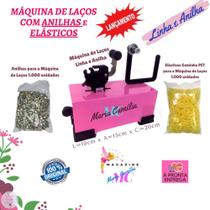 Máquina de Fazer Laços Cor Rosa + Pacote de Anilhas + Elásticos PET - Maria Camélia