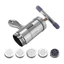 Máquina de fazer macarrão Deosdum em aço inoxidável com 5 moldes de macarrão