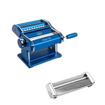 Máquina De Fazer Macarrão Marcato Azul + Spaghetti Chitarra