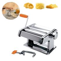 Máquina de Fazer Massa Caseira Inox Manual Completa 4 Cortes Dasshaus