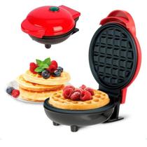 Máquina De Fazer Waffle Grill Panqueca Elétrica Prática Cor Vermelho 110V