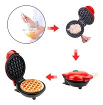 Máquina De Fazer Waffle Mini Grill Antiaderente Forma Linda