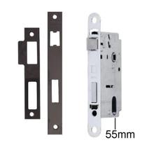 Maquina de fechadura externa Sem cilindro Preta St2 55 mm Lafonte 330-55 Avulsa Maquina de fechadura externa Sem cilindro Preta St2 55 mm Lafonte 330-55 Avulsa