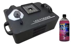 Máquina De Fumaça 1500w 220v C/leds Rgb + Liquido