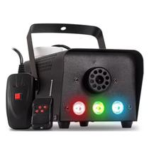Maquina De Fumaça 3 Leds Rgb Controle Sem Fio