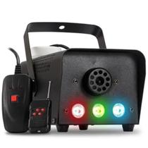 Maquina De Fumaça 3 Leds Rgb Controle Sem Fio Para Shows
