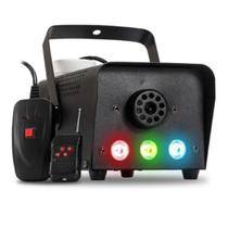 Maquina De Fumaça 600w 3 Leds Coloridos Rgb Festa Balada Dj Preto Alta Durabilidade