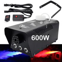 Maquina De Fumaça 600W 3 Leds Rgb Possui Controle Remoto Disparar E Acionar LKY5