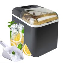 Máquina de Gelo Portátil e Autolimpante - 9 Cubos em 6-8 Minutos - 26 Libras/Dia - Controle Remoto por Voz